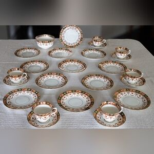 Antique Royal Albert  Devon Black Pattern 3961 Dinnerware. 23 Pieces. England